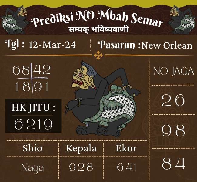 Prediksi NEWORLEAN Mbah Semar Hari Ini 12 Maret 2024