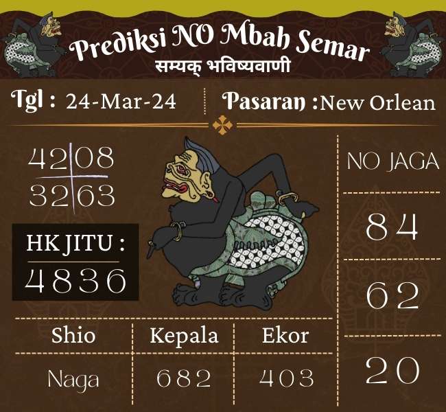 Prediksi NEWORLEAN Mbah Semar Hari Ini 24 Maret 2024