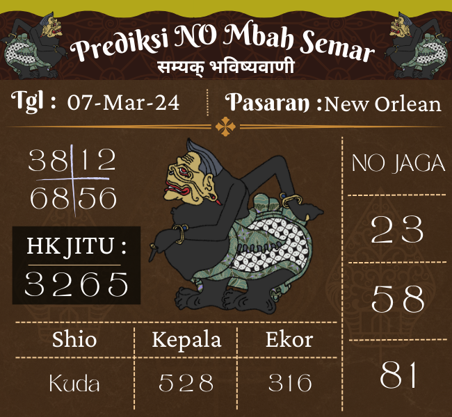 Prediksi NEWORLEAN Mbah Semar Hari Ini 07 Maret 2024
---------------------