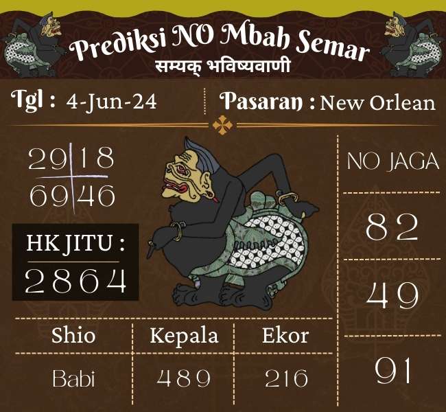 Prediksi NEWORLEAN Mbah Semar Hari Ini 04 Juni 2024