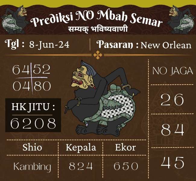 Prediksi NEWORLEAN Mbah Semar Hari Ini 08 Juni 2024